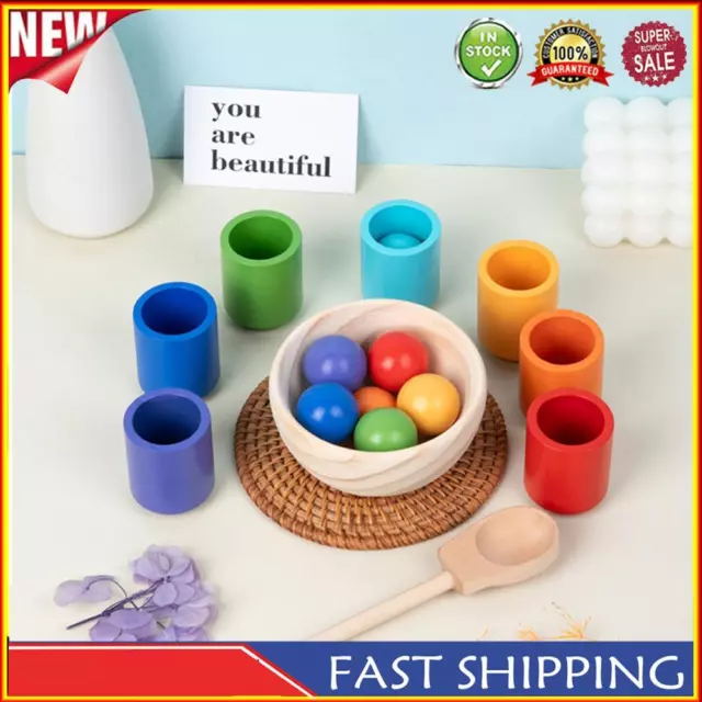 Rainbow Balls in Cups Preschool Learning Toys Funny for Kids 3 Years Old and Up