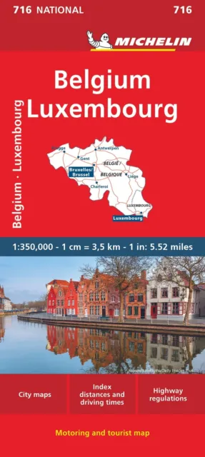 Belgium & Luxembourg - Michelin National Map 716 - Free Tracked Delivery