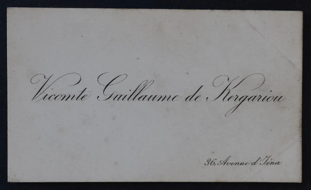 Carte de visite Noblesse VICOMTE GUILLAUME DE KERGARIOU  visit card 14