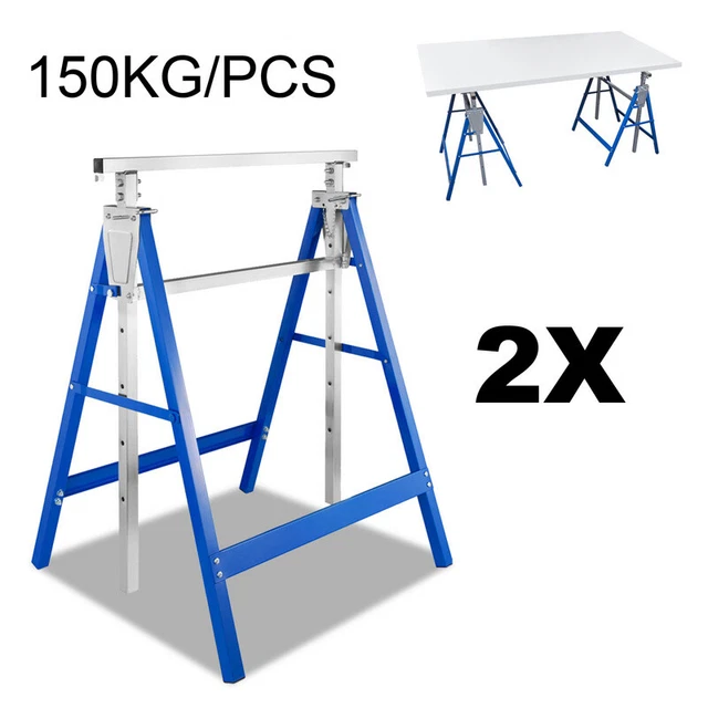 2X caballete caballete de trabajo telescópico caballete plegable hasta 200 kg caballete de metal plegable