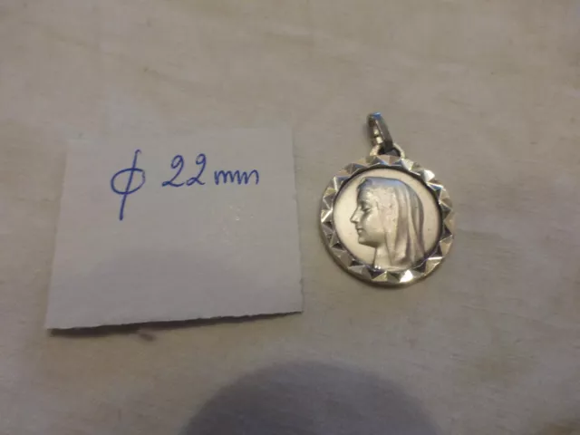 belle ancienne médaille SAINTE VIERGE texte Allemand au dos diamanté 22mm