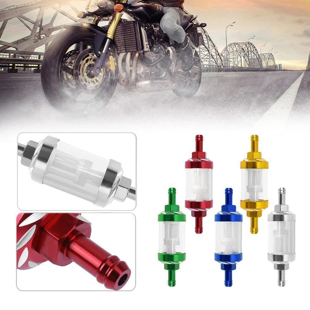 Filtro olio carburante gas in lega di alluminio 8 mm CNC per ATV Sporcizia Pit Bike Motocross