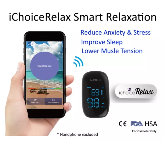 ChoiceMMed HRV Heart Rate Variable Finger Oximeter Stress Control/Relaxation/O2