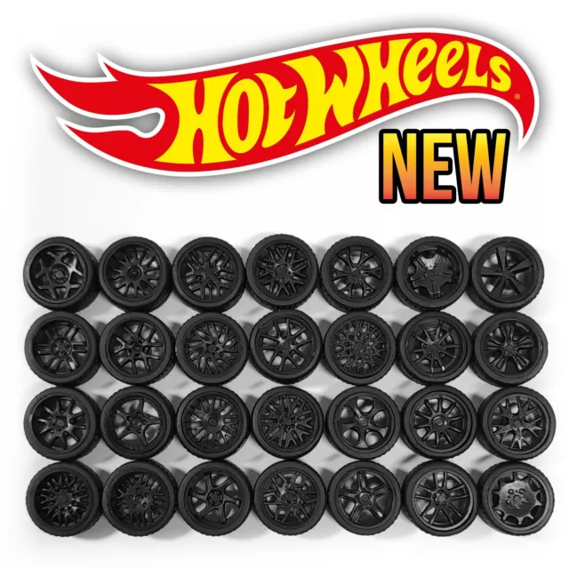 Hot Wheels REALISTIC Real Riders Wheels Rims Tires Set for 1/64 Scale
