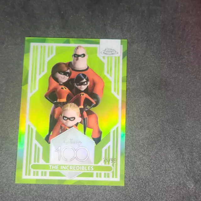 2023 Topps Chrome Disney 100 The Incredibles #25 Green Refractor /99