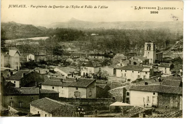 63 Jumeaux vue générale du quartier de l'église et vallée de l'Allier