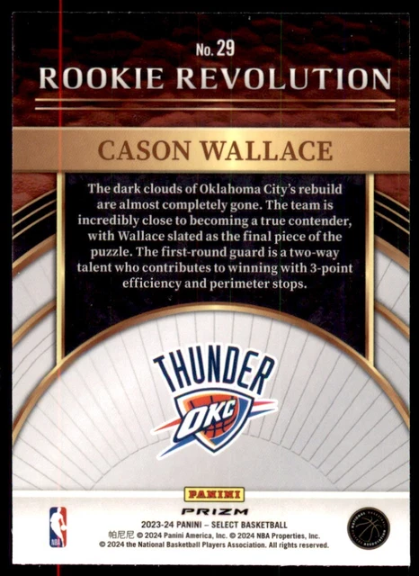 2023-24 Panini Phoenix Cason Wallace Rookie Rising - OKC