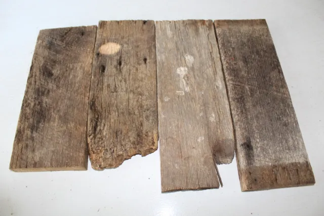 4 Pcs Reclaimed Weathered Oak Old Barn Board Wood Lumber Rustic Board Crafts Art
