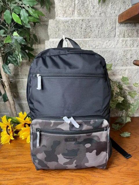 Nwt Tumi  Black Camo Packable Lg Backpack Foldable Shoulder Bag Travel Carryon