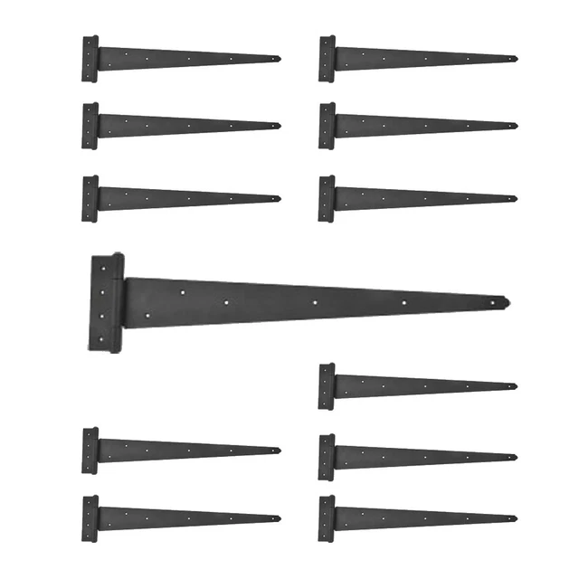 Black T Strap Hinges Heavy Duty Iron 25 1/4" L Barn Door Fence Gate