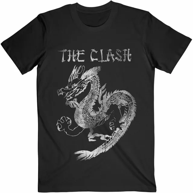 Official The Clash T Shirt Dragon Mens Black Punk Rock Metal Vintage Classic Tee