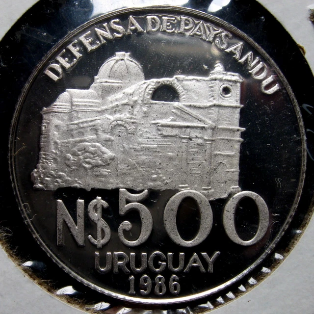 Uruguay - 500 Nuevos Pesos 1986 Proof Km# 90, General Leandro Gomez