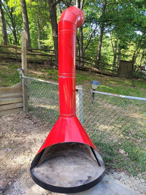 Vintage Mid-Century Modern Firehood Cone Fireplace- Red