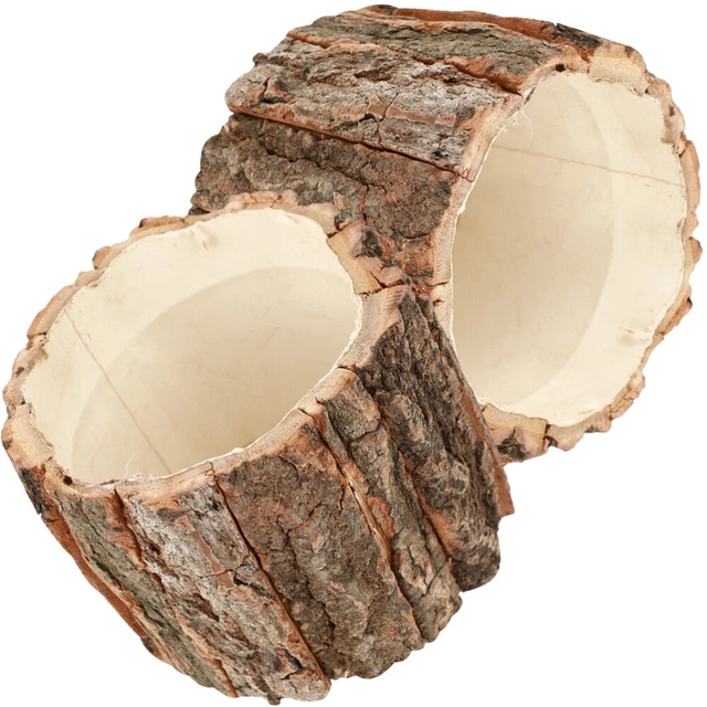2 Pcs Rustic Flower Pot Bark Fountain Decorative Flower Pots Country Style