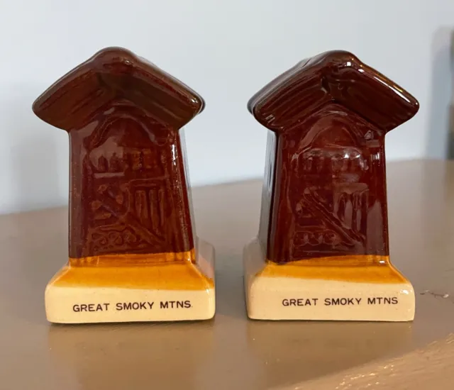 Vintage Salt & Pepper Shakers Set - Great Smoky Mountains Outhouse Country 3"