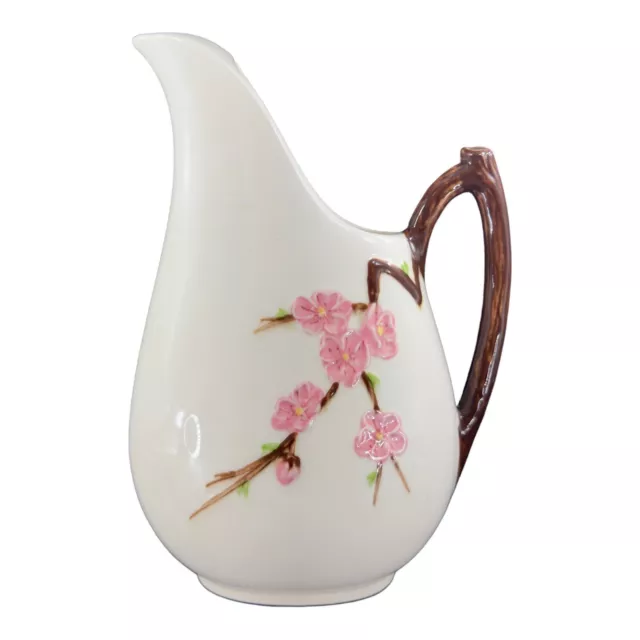 1950s Metlox Poppytrail Pottery Peach Blossom Pitcher 64 Oz Ceramic Tall Carafe