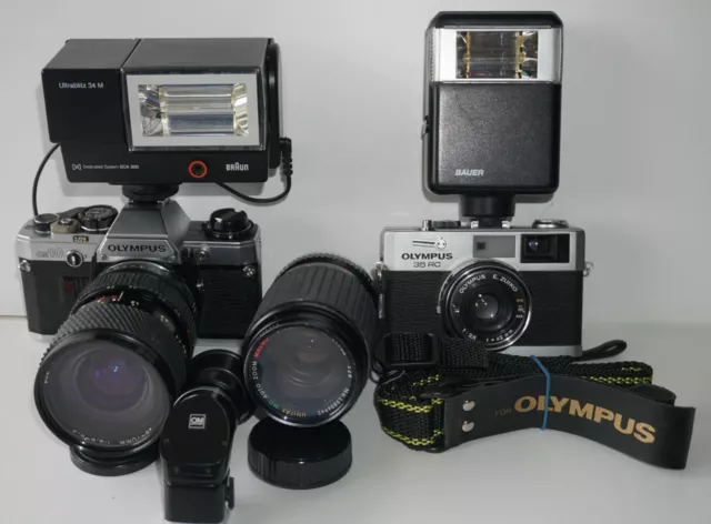 OLYMPUS OM 10 und OLYMPUS 35 RC plus Zubehörpaket