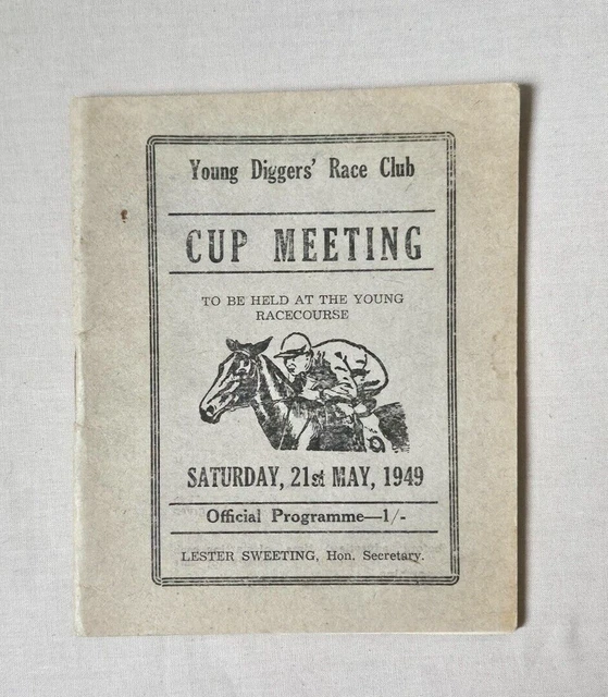 1948 Young Diggers Race Club Cup Meeting Official Race Programme 1948 Young Diggers Race Club Cup Meeting Official Race Programme