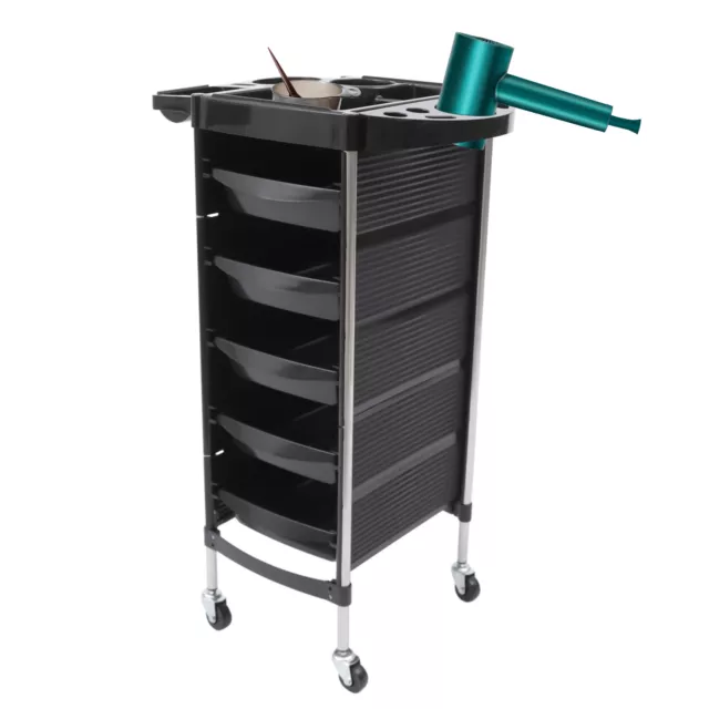 5 Tier Hair Salon Trolley Beauty Spa Hairdressing Storage Drawer Cart w/ Wheels