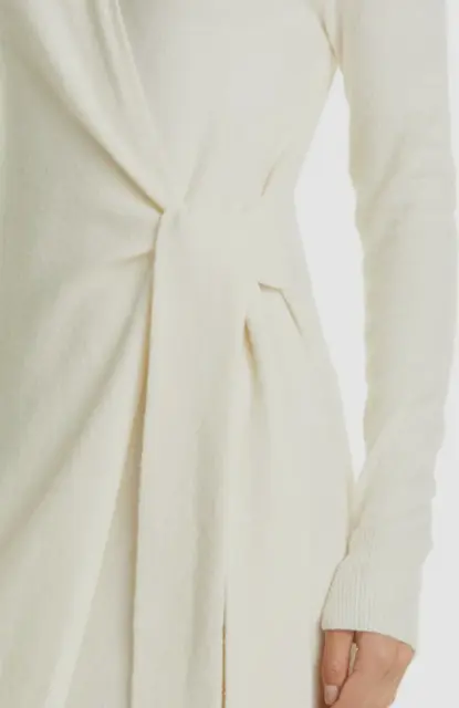 NEW RAG & BONE Celia Wool Wrap Dress in Ivory Size S #S6220 2