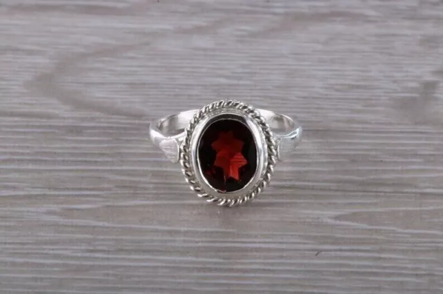 Naturel Gemme Grenat Fantaisie Rouge Taille Bague 7 925 Argent Sterling Bijoux