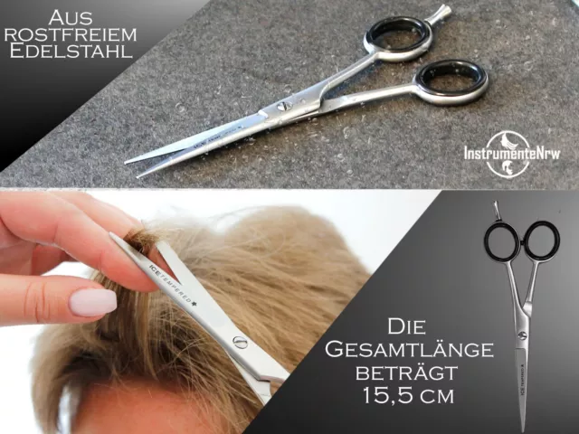 Friseurschere Haarschere Extra Scharfe Schere für Damen und Herren 15,5 cm NEU 3