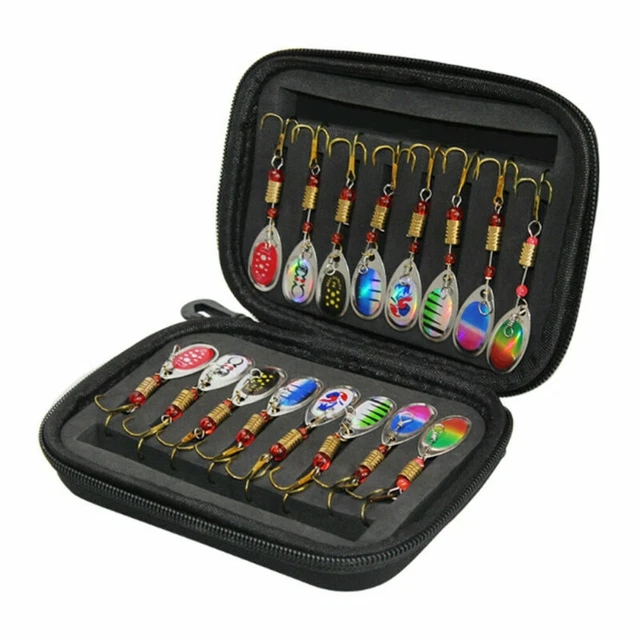 16 Stück Spinner Angelzubehör Angeln Set Mini Wobbler Kunstköder blinker Haken