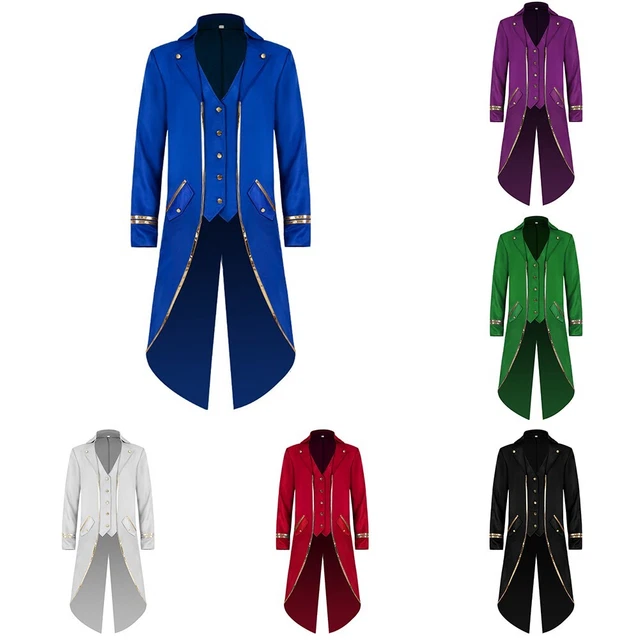 Veste Homme Style Steampunk Gothique Victorien - Tissu Uniforme, Noir, Pour Cosplay, Fêtes à Thème, Taille L