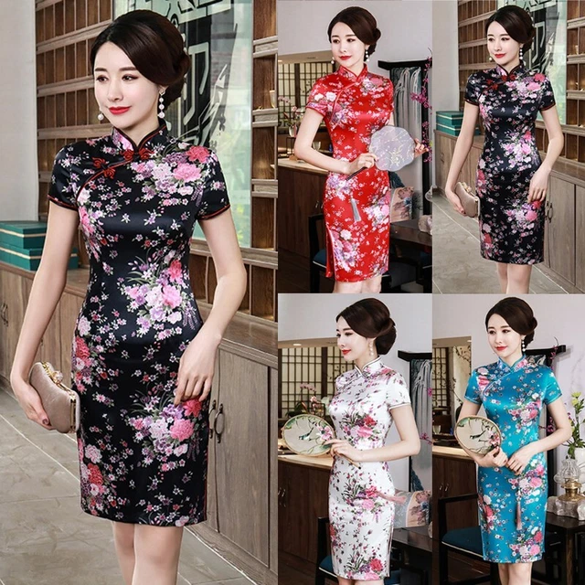 Abito Donna Cheongsam Sera Vintage Moda Cheongsam Abito Tradizionale