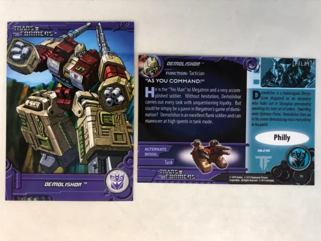 CHEAP PROMO CARD: TRANSFORMERS OPTIMUM COLLECTION (Breygent 2013) #PH PHILLY