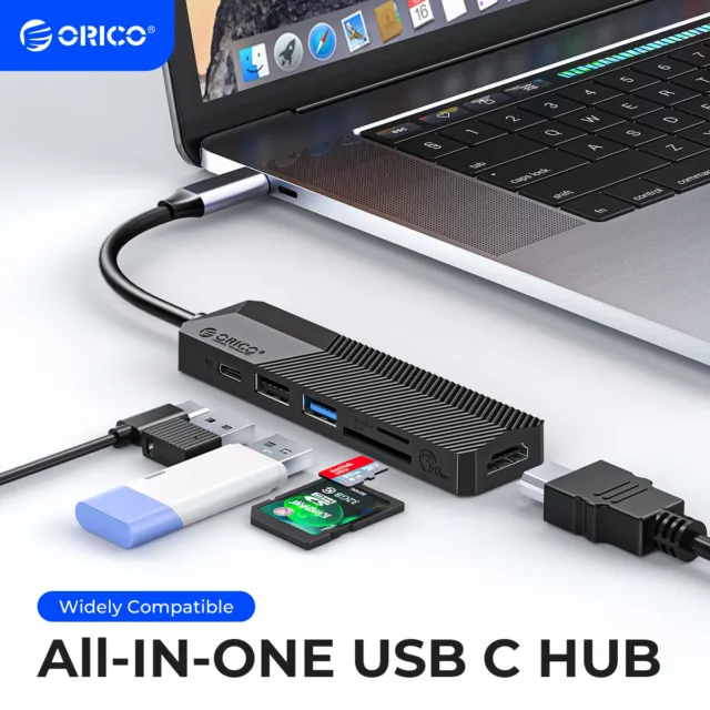 ORICO Typ C USB3.0 HUB mit HDMI RJ45 SD Reader PD Ladegerät für Laptop MacBook