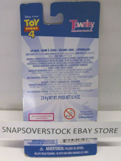 Disney Pixar Toy Story 4, 2-Pc Cherry & Blueberry Flavored Lip Balm .14 Oz. Each 3