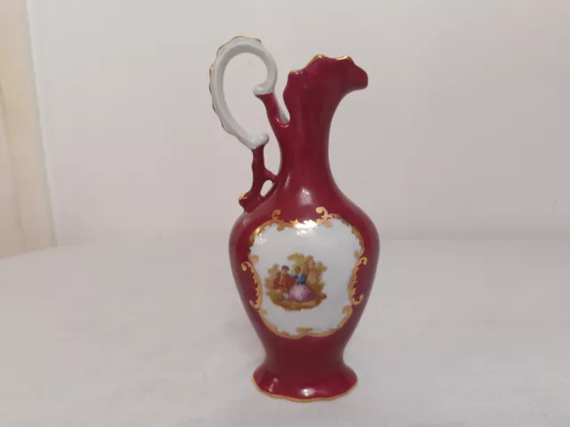 Small French Limoges Porcelain Ceramic Victorian Style Art Decorative Vase Jug