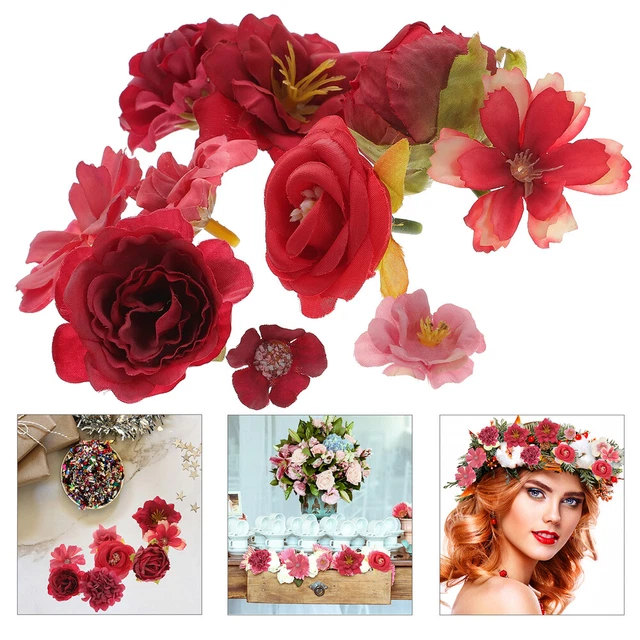Tessuto - testa di rosa artificiale fai da te fiore fai da te sacchetto per dolori