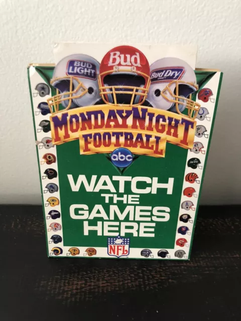 Vintage Budweiser Bud Light Dry NFL MNF Advertising Sign Table Top Sign