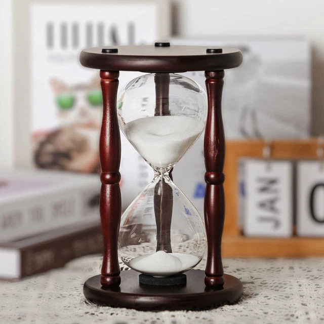 Large Hourglass Timer 60 Minute, Decorative Wooden Sand Timer Home Decor