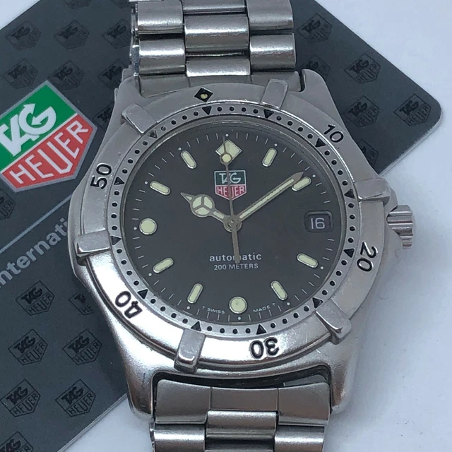 RARE VINTAGE TAG Heuer 2000 Noir Automatique Ref 669.206F Avec