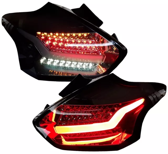 Led Lightbar Rückleuchten Für Ford Focus Mk3 09/2014+ Dyb Smoke Heckleuchten Set