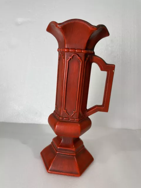 VTG Haeger Peasant Pillar Candle Holder Red 10.5 Tall