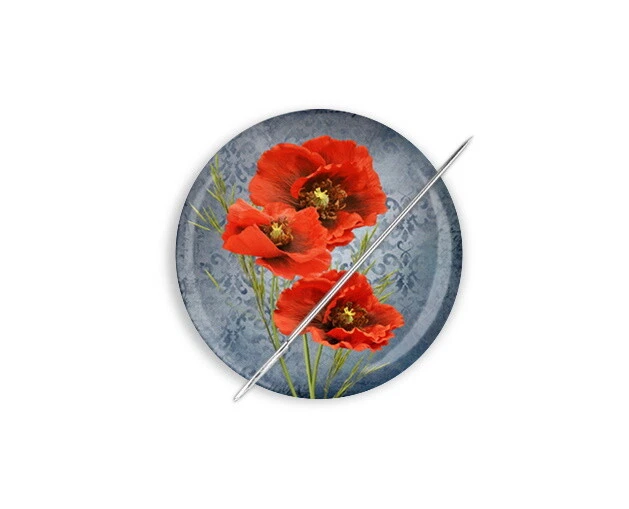 Minorizador de aguja de amapola, punto de cruz, minor de aguja de flor, amapolas rojas mente aguja