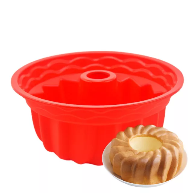 9 Inch Silicone Bundt Cake Pan Non-stick Cake Bakeware Mould Cake Baking Mold