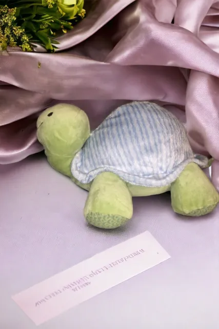 CoCaLo Baby Turtle Plush Soft Green Blue Stripes 10” Stuffed Animal Toy