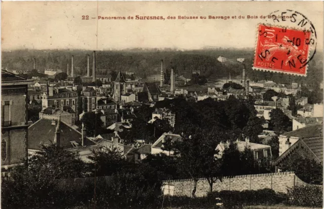 CPA AK Panorama de SURESNES Ecluses au Barrage et Bois de Boulogne (740748)