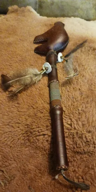 *Awesome Native American Rawhide  Bear  Shamans Rattle Quality *