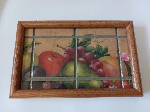 Tile Art Framed Fruit Scene By the Farmers Wife