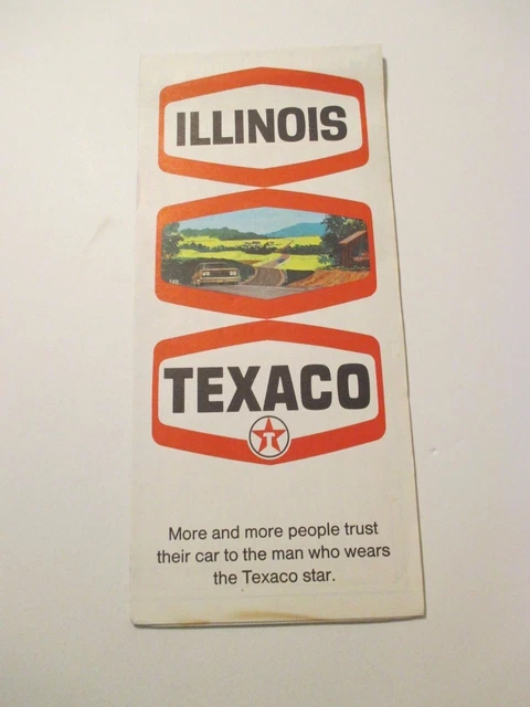 Vintage 1970 TEXACO Illinois Oil Gas Service Station State Road Map
