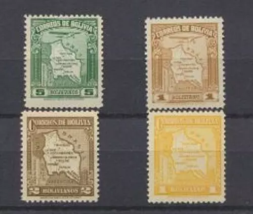 Bolivia 1935 MAPS Mint lot 4 different $6.25 Scott Retail Value #231,232,C47,C50