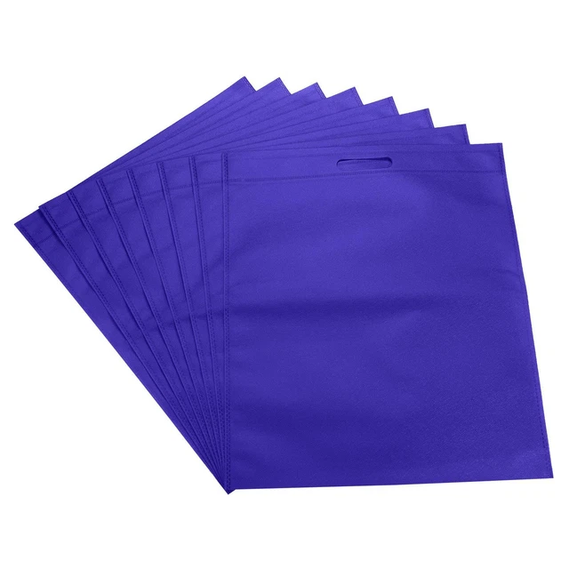 No Tejidas Tela Bolsas 10 Paquete Reutilizable Bolsas de Compras con Asas, Azul