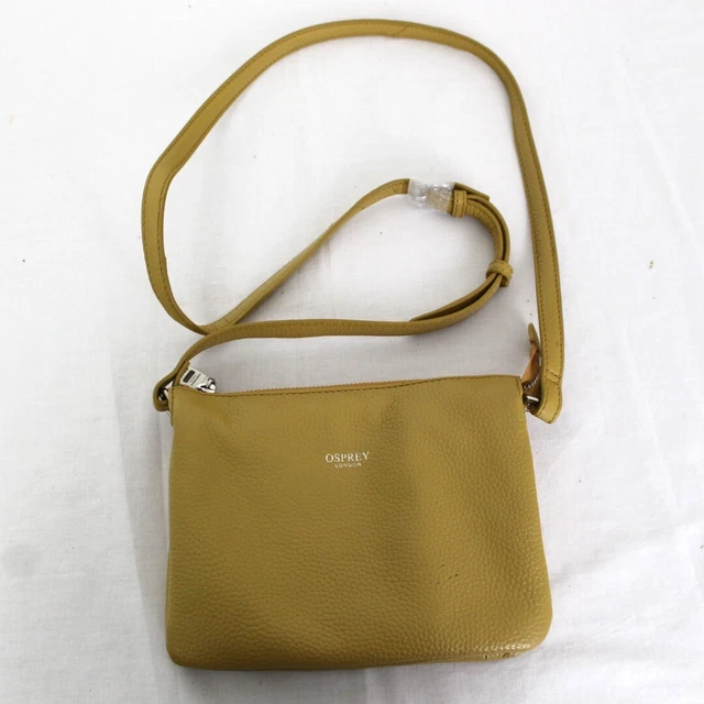 OSPREY LONDON WOMEN S Small Handbag Mustard Colour Leather 10.00