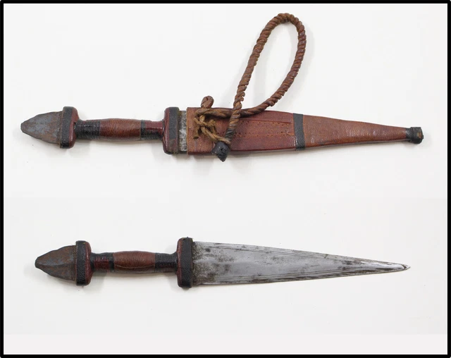 VINTAGE African Tebu Tubo Daza Chad arm dagger knife skull pommel mid 20th NICE